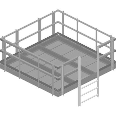 Handrail Kit with Toe Board for 8 x 8 ft MTC4037 Equipment Platforms