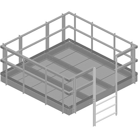 Handrail Kit with Toe Board for 8 x 12 ft MTC4038 Equipment Platforms