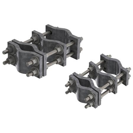 Heavy-Duty Pipe-to-Pipe Clamp, Joins (2) 1-1/2 to 3-1/2 in OD Round Members