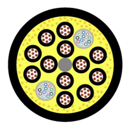 HYBRIDFLEX® 1/2 in OD Hybrid Cable, 12x 16 AWG, 24x SM Fiber, Indoor/Outdoor
