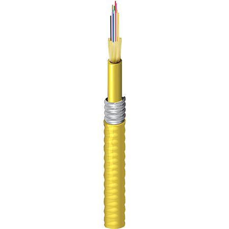 Indoor Plenum OS2 SM 12-Fiber Distribution Cable, AIA, Yellow Jaclet