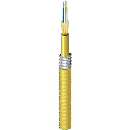 Indoor Plenum OS2 SM 6-Fiber Distribution Cable, AIA, Yellow Jaclet