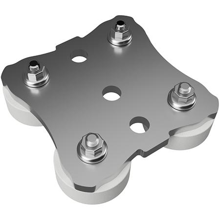 Flat Base Magnetic Bracket, (3) 3/8 in Threaded Bolt Holes