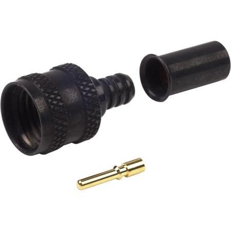 Mini-UHF Male Straight Crimp Connector for RG-58/U, Black Chrome