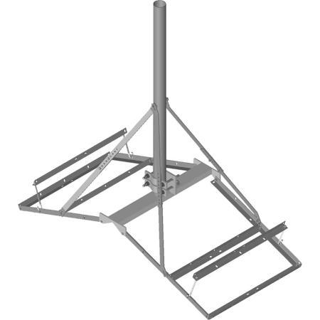 Non-Penetrating Peak Roof Frame for 2-3/8 in to 4-1/2 in OD Pipe, Pipe Not Included