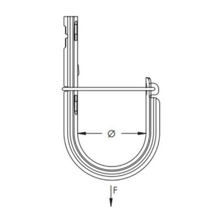 nVent CADDY Cat HP 2 in Steel J-Hook with Wide Base and Smooth Beveled Edges