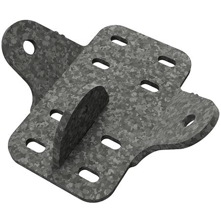 Parallel Structural Plate for Connecting 2-3 in OD Round Member, 90 Deg Total Sweep