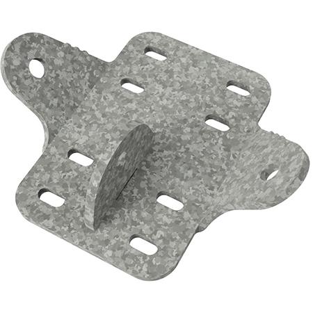 Parallel Structural Plate for Connecting 3-4 in OD Round Member, 90 Deg Total Sweep