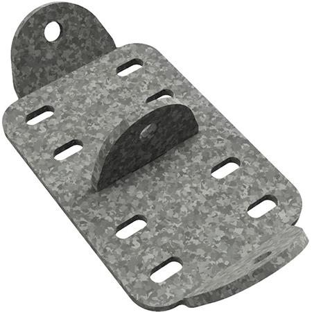 Perpendicular Structural Plate for Connecting 3-4 in OD Round Member, 60 Deg Total Sweep