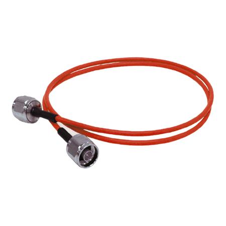 1 m DC - 6 GHz Red Plenum Coax Cable Assembly with N Male - N Male Connectors