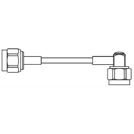 1.5 ft DC - 6 GHz Plenum Cable Assembly with N Male - RA N Male Connectors, Red Jacket