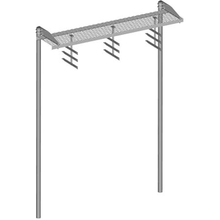 24 in x 10 ft Safety Grated Waveguide Bridge Kit with (2) 15 ft 4 in Direct Burial Posts