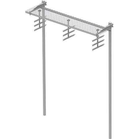 12 in x 10 ft Safety Grated Waveguide Bridge Kit, 24 Cable Runs