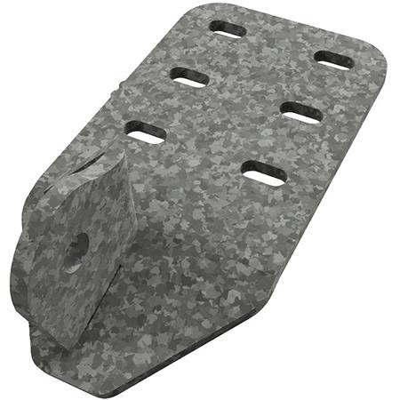 Structural Plate for Connecting 2-3 in OD Round Members, Galvanized Steel