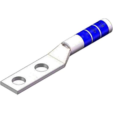 Two-Hole Standard Barrel Copper Compression Lug for #6 Wire and 1/4 in Hardware, 10 Per Pack