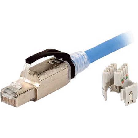 Z-PLUG Cat 6A Shielded Straight RJ45 Plug with Black Latch and Boot